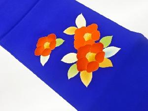 塩瀬椿模様開き名古屋帯（額縁仕立て）